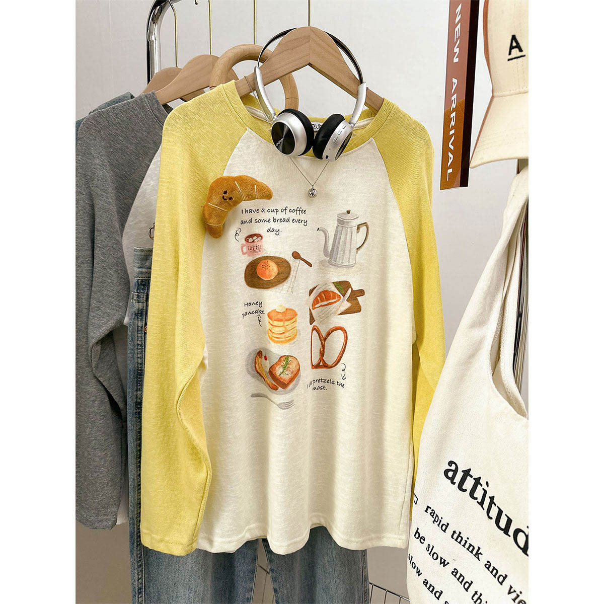 美式宽松oversize插肩长袖t恤女春季2026新款内搭打底衫刺绣上衣,女装/女士精品,T恤,淘宝优惠券,粉丝福利购,淘宝优惠卷