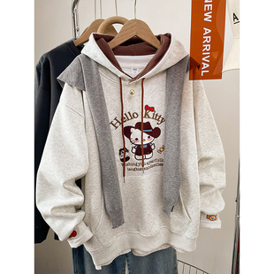 秋冬新款大码胖mm连帽卫衣外套女款高级感秋冬披肩刺绣上衣小个子