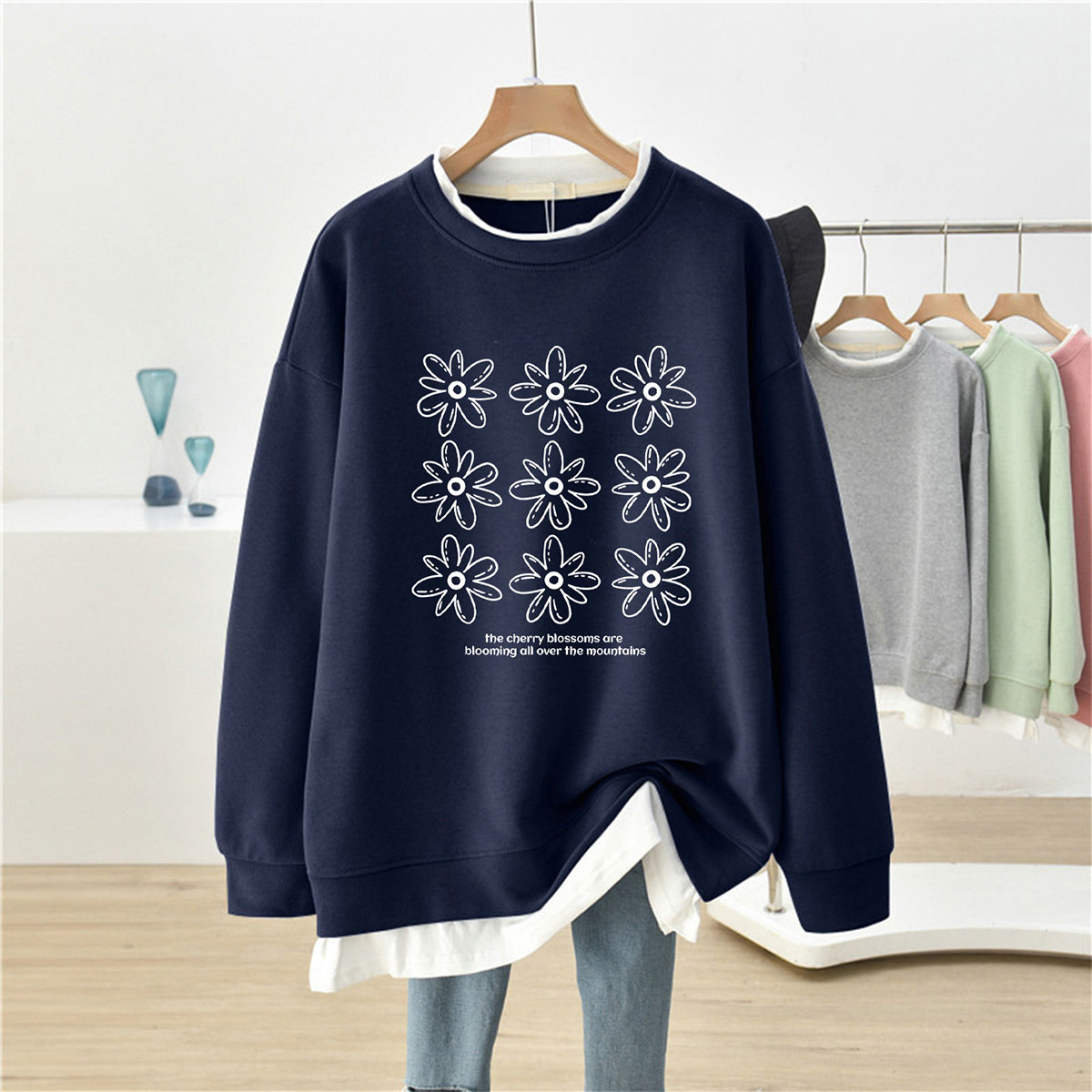 新品秋冬季假两件卫衣女大码胖mm宽松oversize设计感小众无帽外套,女装/女士精品,卫衣/绒衫,淘宝优惠券,粉丝福利购,淘宝优惠卷