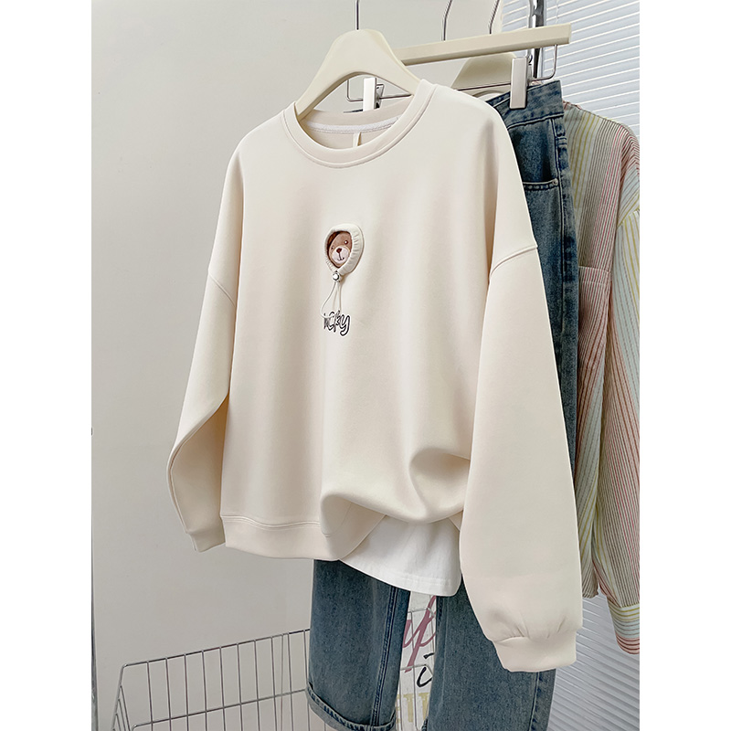 【免费试穿】美式刺绣卫衣女冬