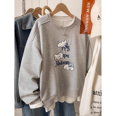 【简约时尚】刺绣卫衣女款小个子