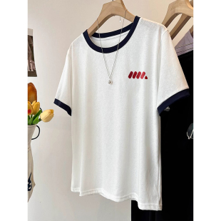 200斤胖mm雪花棉大码 夏季 T恤女韩版 新款 上衣服ins风 宽松显瘦短袖