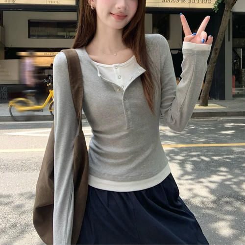 早秋新款胖mm大码正肩修身上衣服