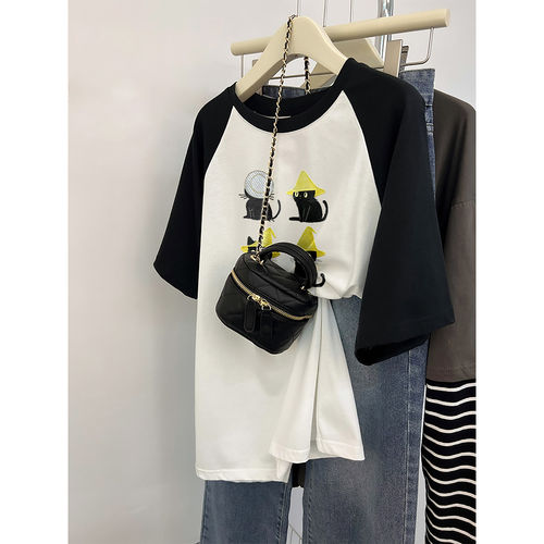 大码宽松显瘦圆领百搭减龄上衣服