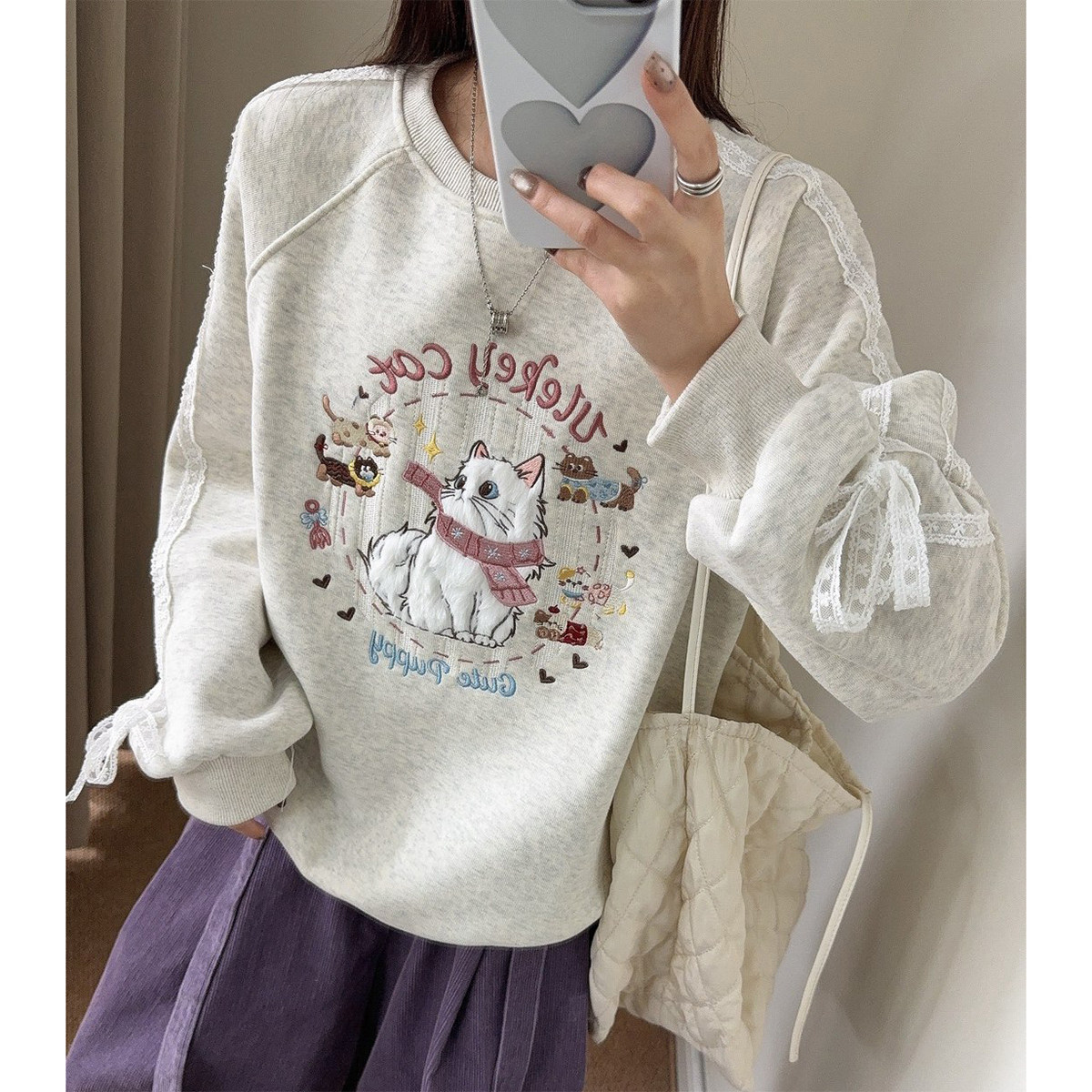 冬季2026新款爆款洋气时尚加绒卫衣女胖mm大码宽松刺绣长袖上衣服,女装/女士精品,卫衣/绒衫,淘宝优惠券,粉丝福利购,淘宝优惠卷