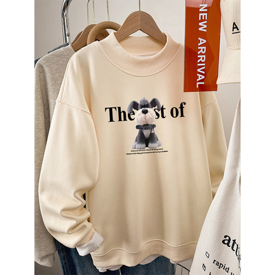 半高领无帽卫衣女秋冬季2025新款