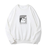 新品 加绒加厚宽松上衣 潮牌无帽长袖 日系简约圆领卫衣2026春季 款