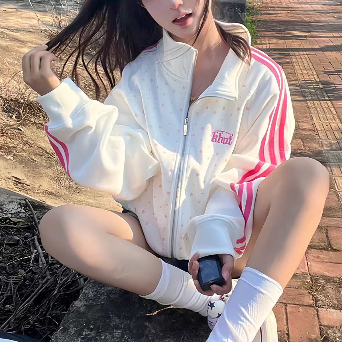 大码胖mm立领拉链开衫卫衣女早秋季2026新款宽松学生宽松外套上衣