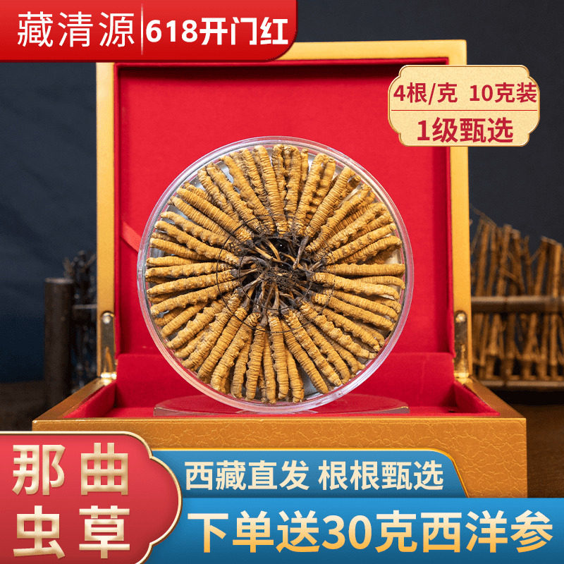 西藏那曲正宗冬虫夏草干货4条/克40条正品干虫草旗舰店10克礼盒装