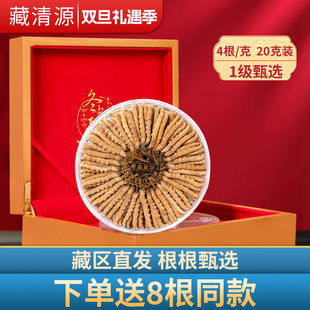 干虫草旗舰店20克年货节礼盒装 藏清源冬虫夏草干货4条 克80根正品