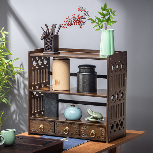 客厅多层收纳展示储物柜茶具架