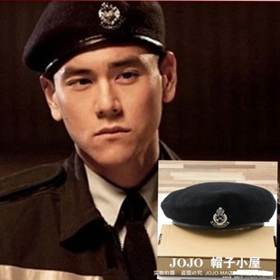 欧版敢死队贝雷帽硬汉风男帽女羊毛帽大头围蓓蕾帽子画家帽小头围