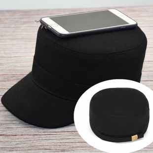 中老年秋冬帽子硬顶不软塌帽子大头围男士帽坚挺有型平顶帽休闲潮