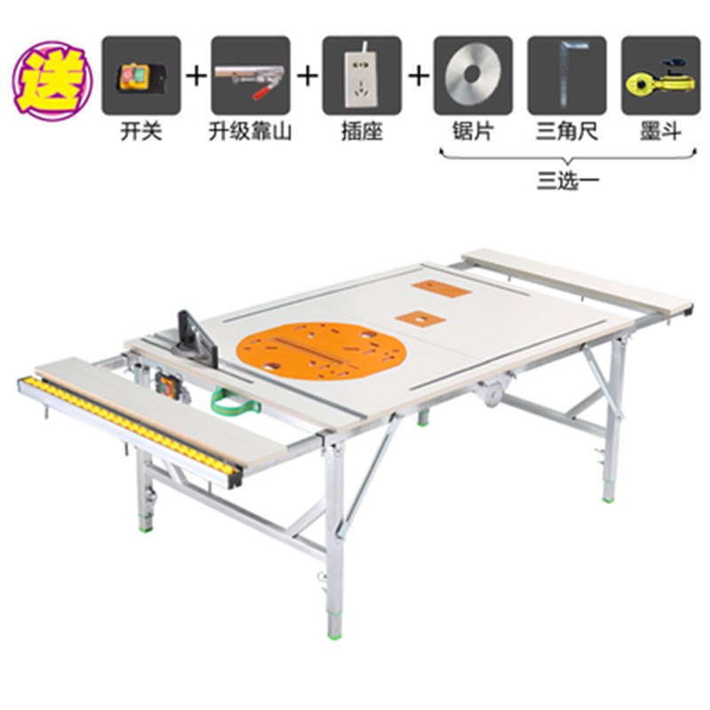 木工工作台推台倒装o锯台多功能一体机便携台锯操作台折叠木工锯