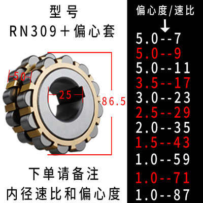 摆线针轮减速机偏心套整体偏心轴承RN309  RN307 RN206  M 752904