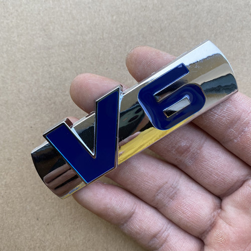汽车个性 v6标志车贴发动机贴标大排量车标侧标改装尾标金属标