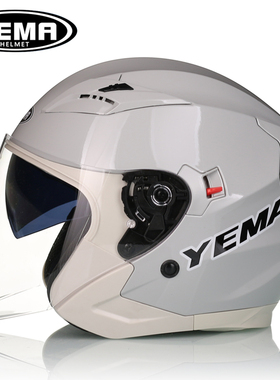 野马头盔3C电动摩托车半盔四季双镜片防晒男女通用冬季骑行安全帽