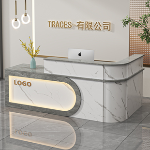 收银台简约现代公司商用培训机构美容美发服装店转角前台桌接待台