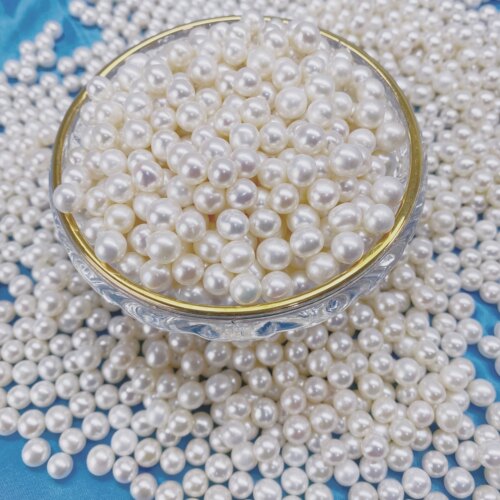 圆形diy有孔称斤天然淡水珍珠