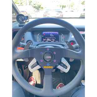 快拆底座 真皮 直径320 黄色缝线D1SPEC饰品 正品 350 MOMO方向盘