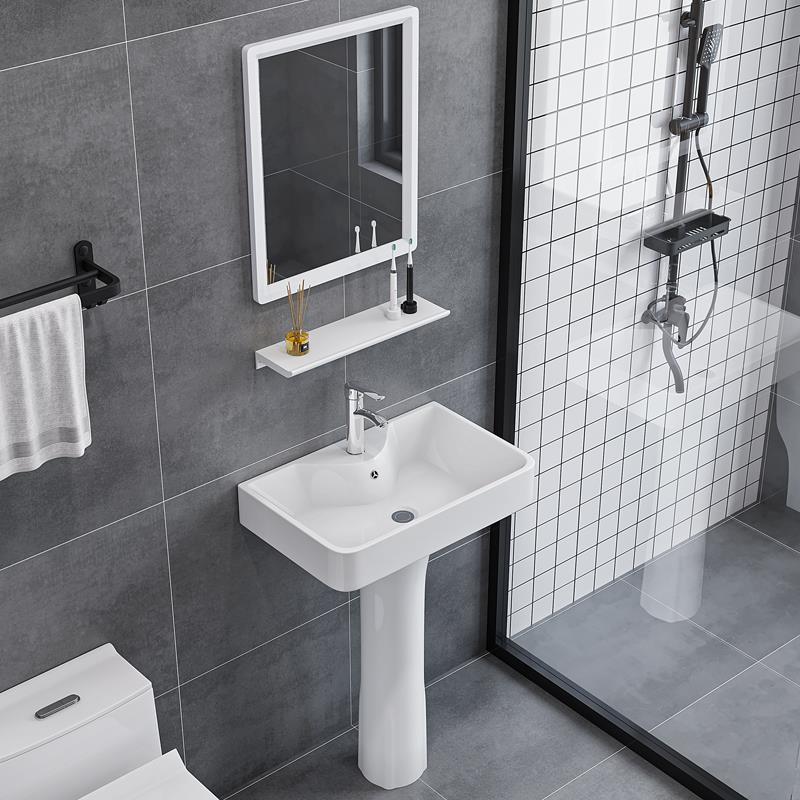 立柱盆洗手盆一体落地式小户型卫生间简易洗脸盆阳台陶瓷洗漱台盘饰品