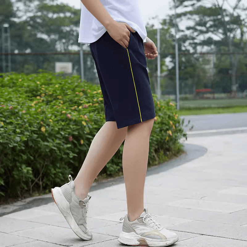 一道杠校服裤短款松紧抽带运动裤
