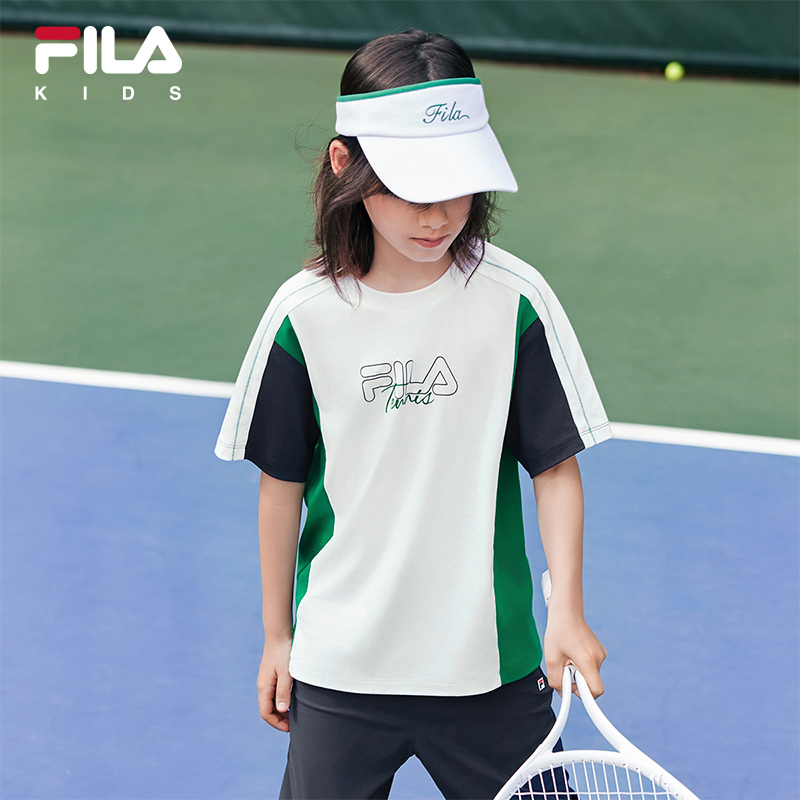 FILA斐乐中大童针织短袖衫