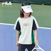 舒爽棉 FILA斐乐儿童短袖 T恤2025夏季 新款 中大童网球运动上衣