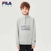 新款 FILA斐乐儿童童装 上衣2025年冬季 男中大童宽松立领套头卫衣