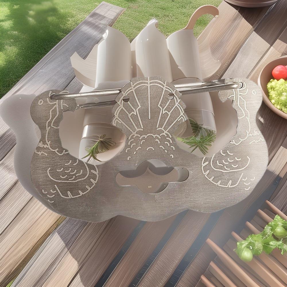 亚马逊火鸡烧烤架304不锈钢烧烤叉聚会烤鸡架家居庭院野营bbq便携