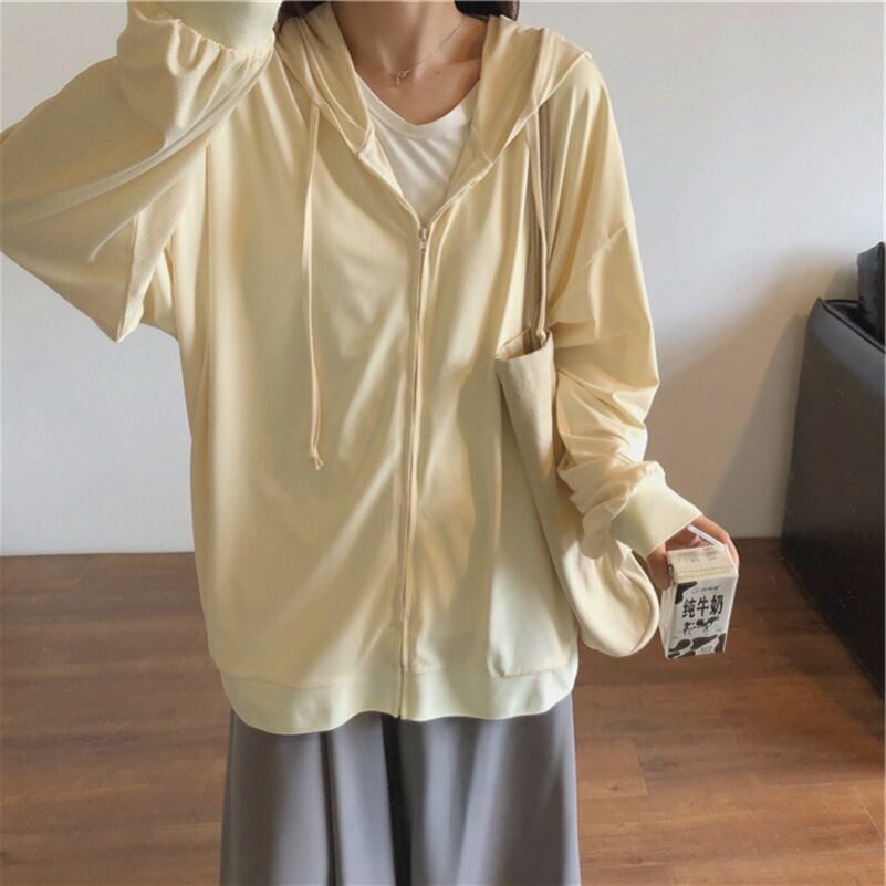 日系夏季冰丝凉感防晒衣外套女夏天宽松空调衫休闲防晒服防晒罩衫