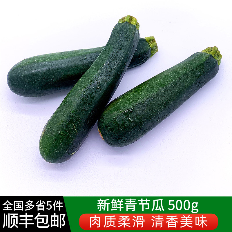 绿食者 青节瓜500g 新鲜蔬菜青西葫芦绿色茄瓜 全国多省5件包邮