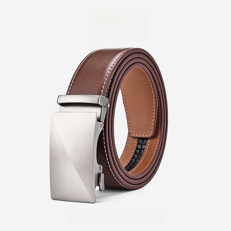 真皮男士自动扣牛皮腰带