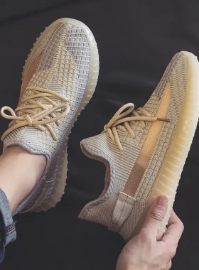 春季男款薄款椰子男鞋2024新款百搭跑步网面学生运动网鞋休闲潮鞋