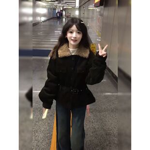 NEW EMPIRE2025秋冬新款复古夹克上衣加厚小个子灯芯绒棉服外套女