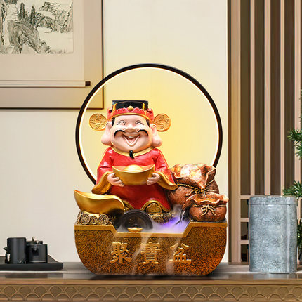 风水轮流水生财摆件招财客厅收银台聚宝盆循环水喷泉装饰开业礼品