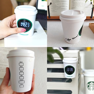 2023星巴克计时器电子磁吸闹钟多功能咖啡杯造型居家运动秒表摆件