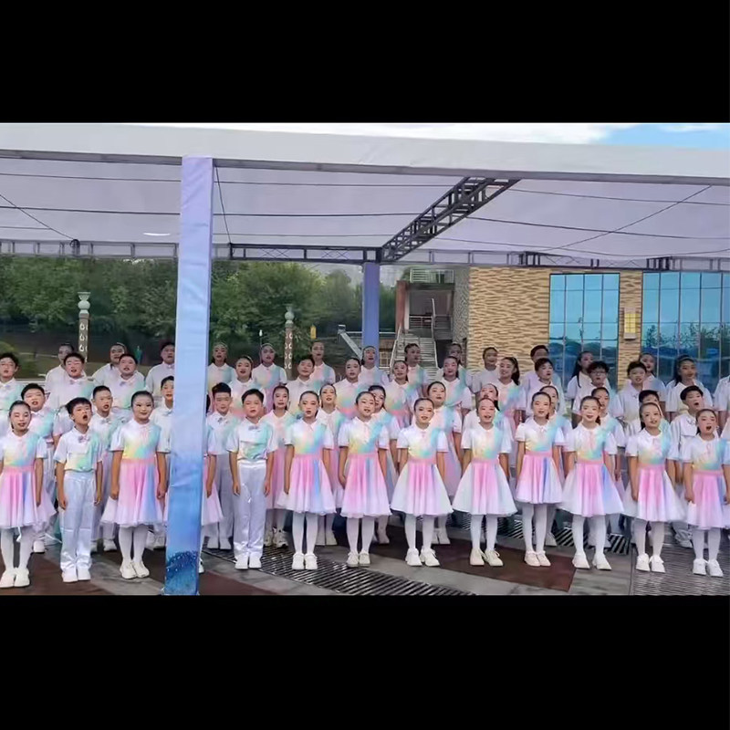 儿童合唱服男女童礼服连衣裙演出服中小学生表演朗诵纱裙大合唱团