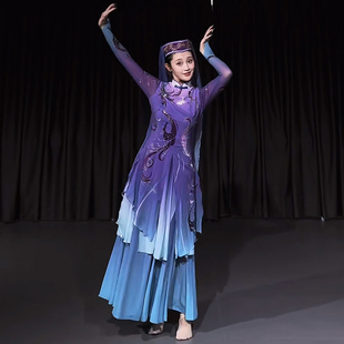 回族舞蹈服维族演出服古典舞少数民族舞台剧目女子独舞艺考表演服