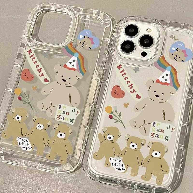 ins彩虹小熊适用苹果15pro手机壳11气囊13女创意xr透明xs软14plus新款适用于苹果17promax手机壳iphone16巨好,3C数码配件,手机保护套/壳,淘宝优惠券,粉丝福利购,淘宝优惠卷