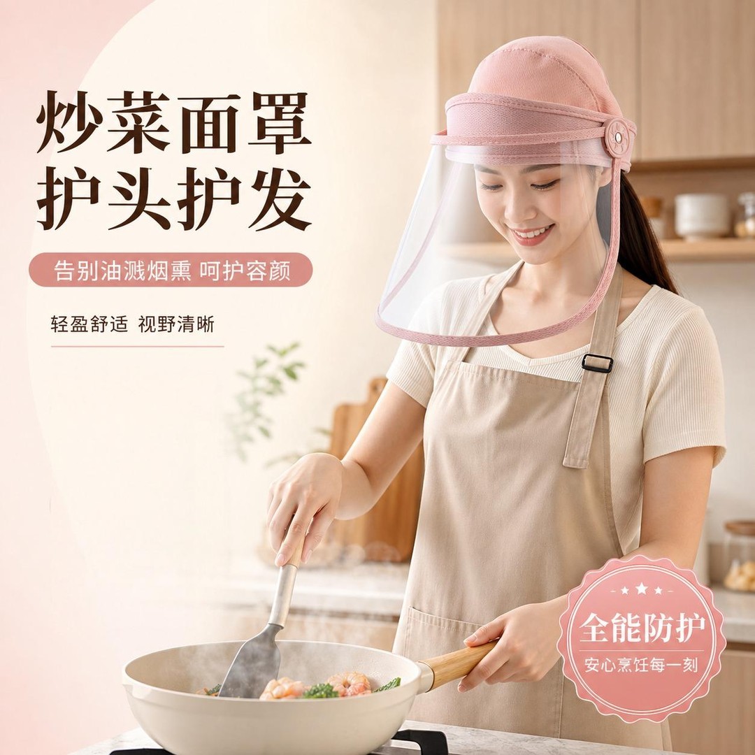 全脸防护防油溅厨房炒菜面罩