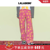 满印花星星阔腿裤 子 长裤 原创新款 汪苏泷同款 LALABOBO25年春季