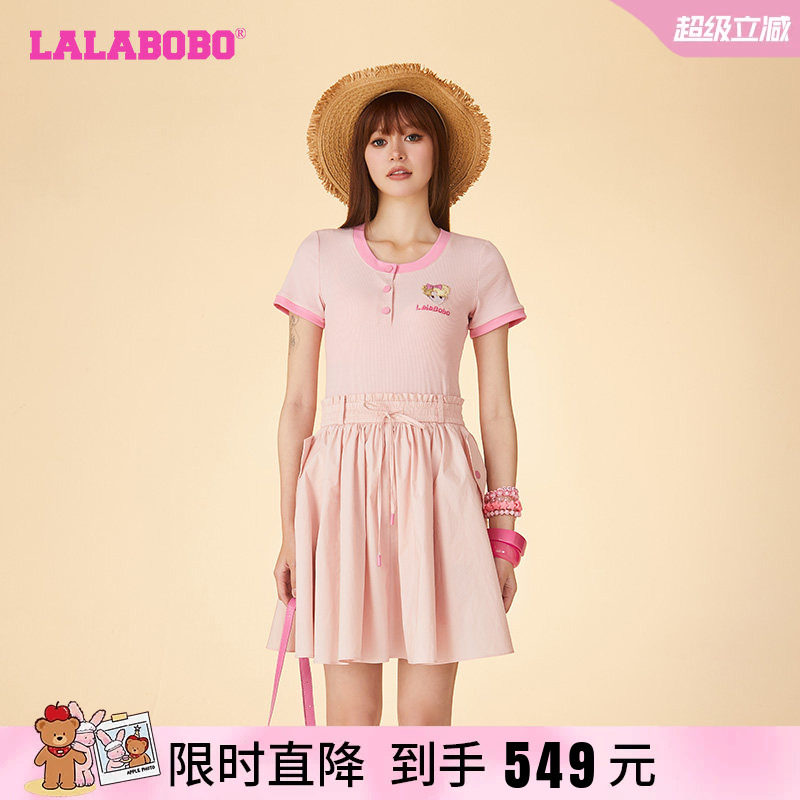 LALABOBO甜美可爱短袖连衣裙