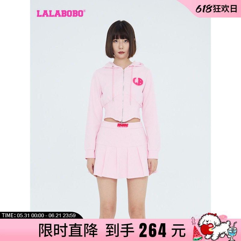 LALABOBO春秋新品款时尚可爱风外套开襟连帽卫衣女|LBCC-WSTS50