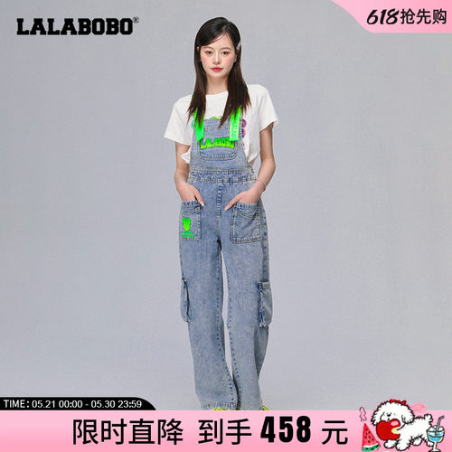明星同款工装背带牛仔裤