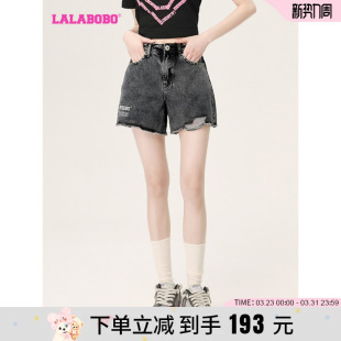 LBCB LALABOBO2023夏季 显瘦牛仔短裤 辣妹潮流高腰热裤 WXZD36 新款
