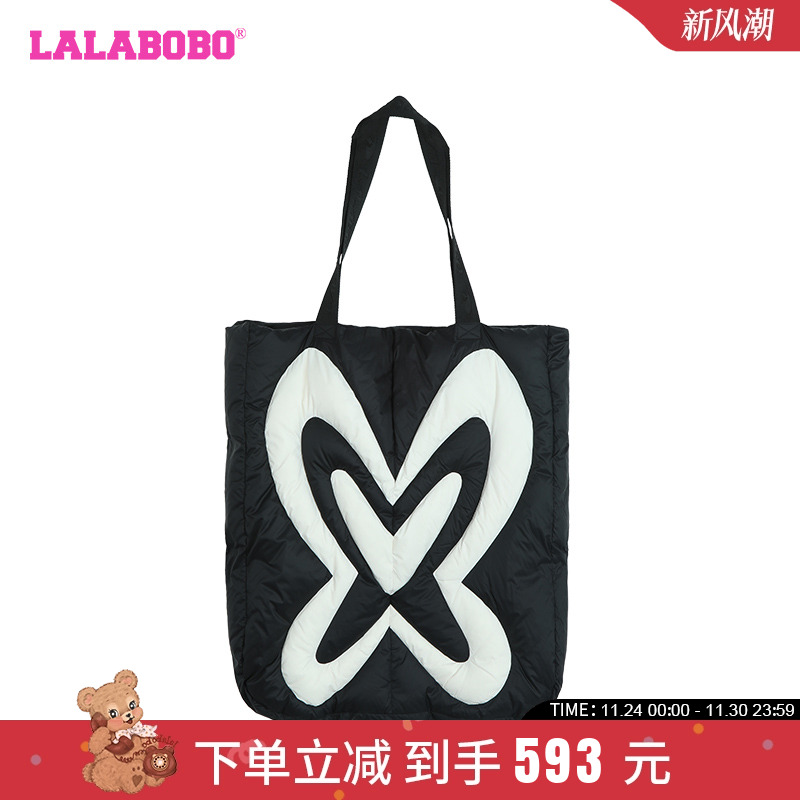 LALABOBO春秋新品款潮流街头可爱风爱心蝴蝶单肩包女|LBCD-WQXL16