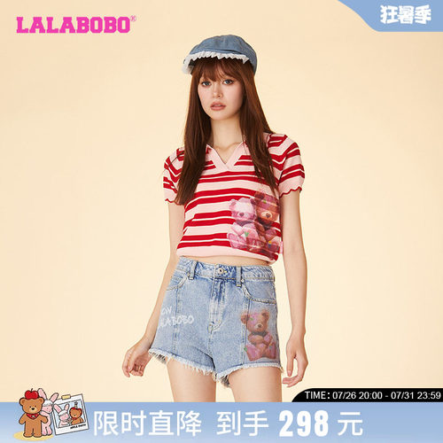 LALABOBO毛织短袖可爱甜美