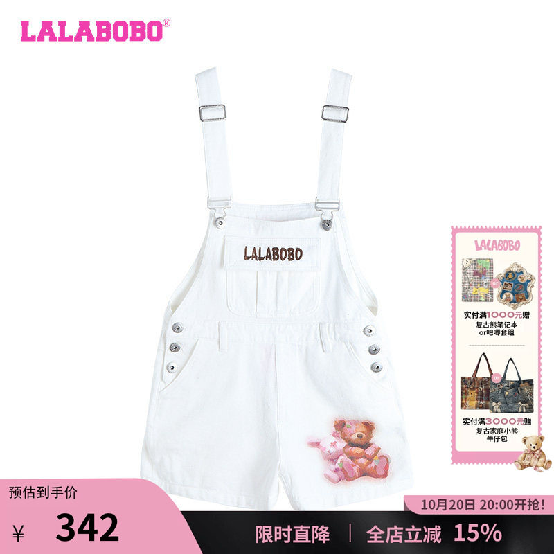 LALABOBO复古休闲牛仔短裤