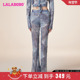 新款 中腰网纱针织休闲裤 女 复古运动风LALABOBO24春季 LBDA WSDT15